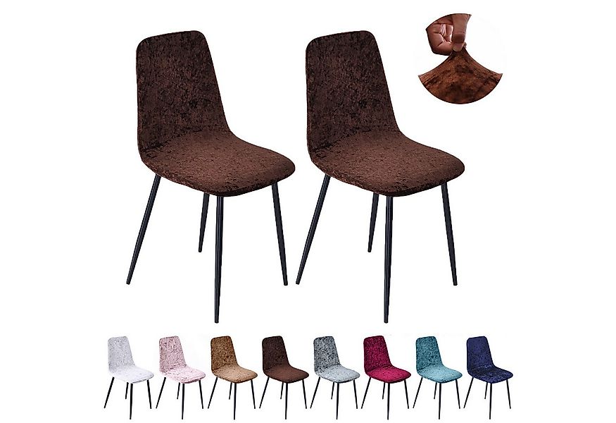 Jibenhome Stuhlbezug Stuhlhussen Samt, Einfarbig, Stretch,Schalenstuhl Abde günstig online kaufen