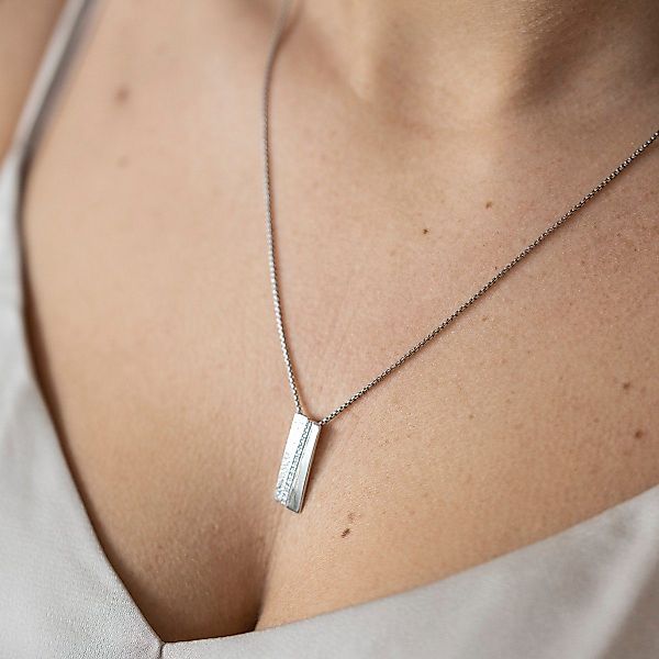 Materia Kettenanhänger Damen Silber Rechteck Zirkonia günstig online kaufen