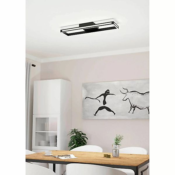 Eglo LED-Deckenleuchte Salvilanas-Z 21 W 7,5 cm Schwarz Weiß günstig online kaufen