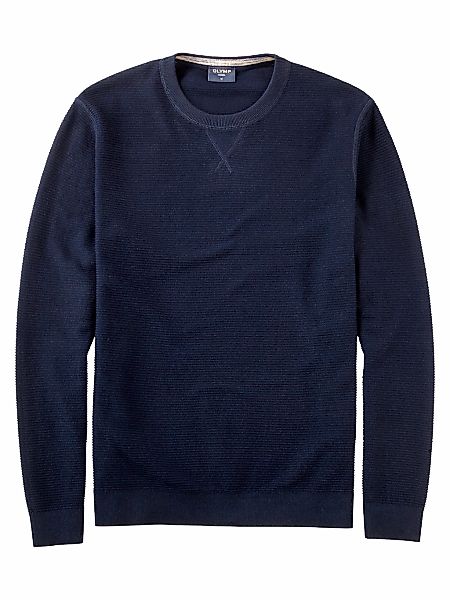 OLYMP Rundhalspullover "OLYMP Strick Casual" mit modischem Strukturmuster günstig online kaufen