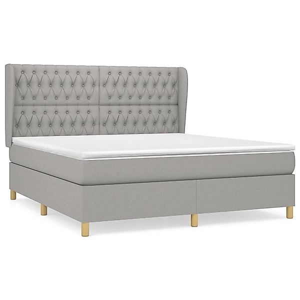 vidaXL Boxspringbett mit Matratze Hellgrau 180x200 cm Stoff1379448 günstig online kaufen