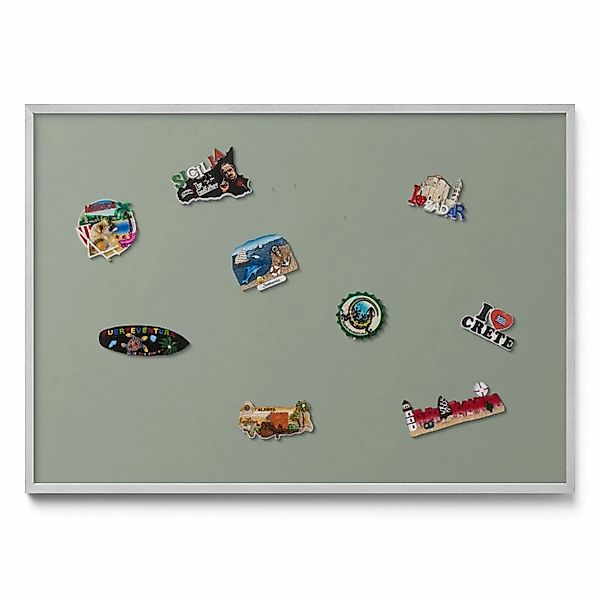 Tulup Magnettafel Gerahmte Magnettafel für Urlaubserinnerungen Hellolivfarb günstig online kaufen