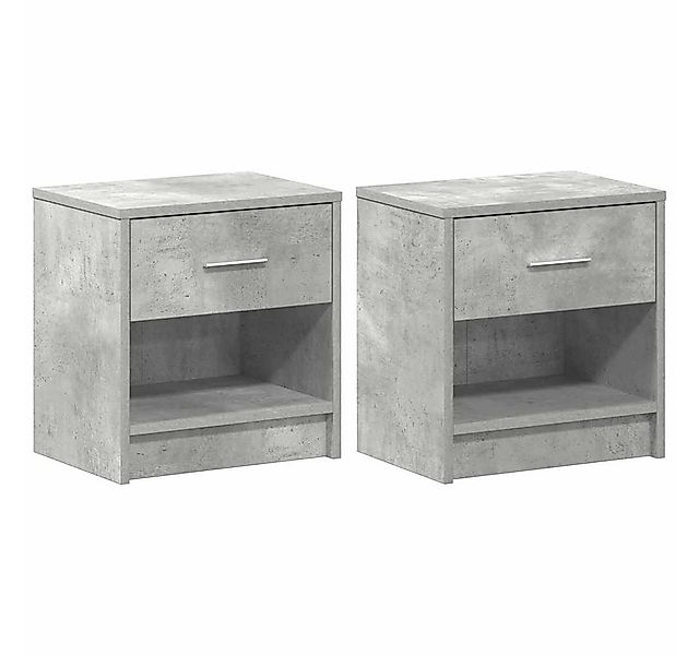 vidaXL Nachttisch Nachttische 2 Stk. mit Schublade Betongrau 39x28x41 cm (2 günstig online kaufen