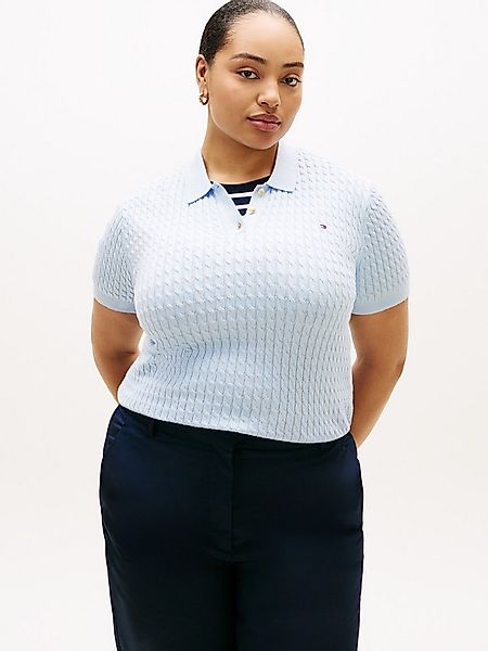 Tommy Hilfiger Curve Polokragenpullover CRV CO CABLE FINE GG POLO S/S in gr günstig online kaufen