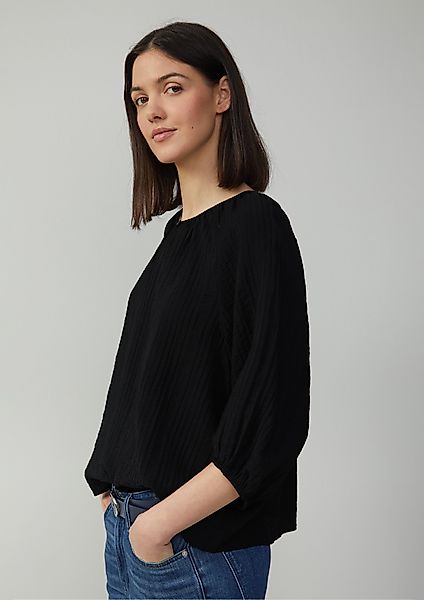 s.Oliver Langarmbluse Strukturierte Relaxed-Fit-Bluse mit Raffungen günstig online kaufen