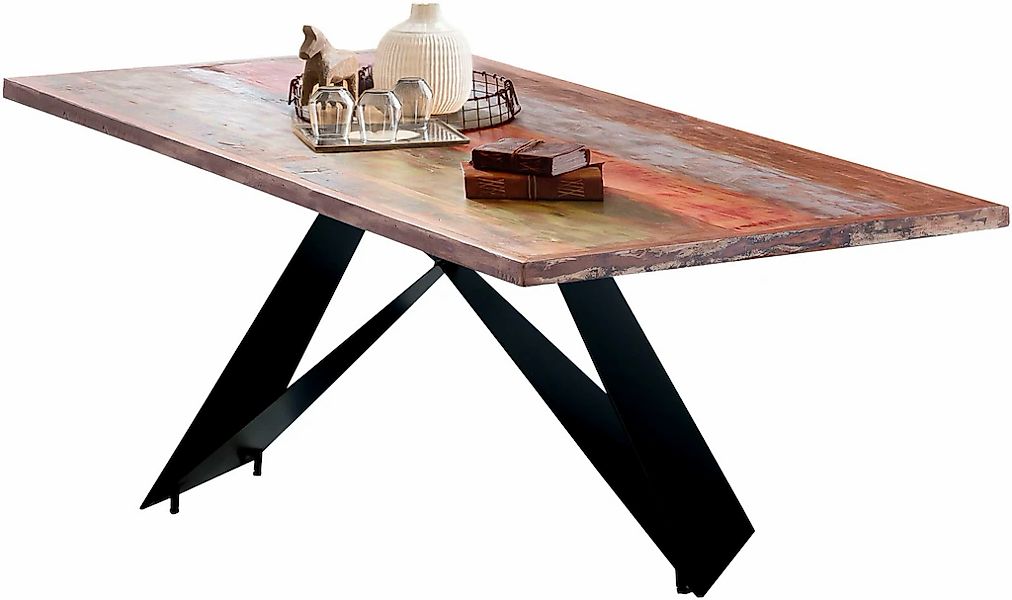 SIT Esstisch 1 Stk. tlg. aus bunt lackiertem Altholz günstig online kaufen