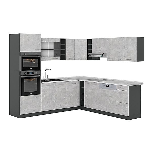 Vicco Winkelküche R-Line, Beton/Anthrazit, 237 x günstig online kaufen