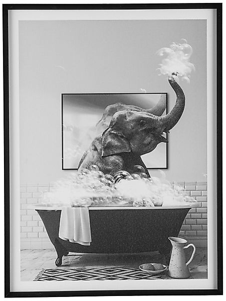 Creativ home Bild mit Rahmen "Leinwandbild Elefant in Badewanne", (1 St.), günstig online kaufen