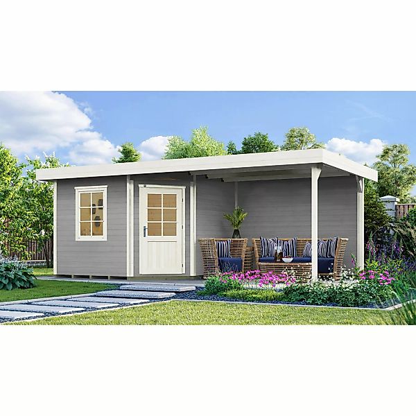 weka Gartenhaus "Designhaus 213 Plus", (Set), mit Anbaudach und Rückwand günstig online kaufen