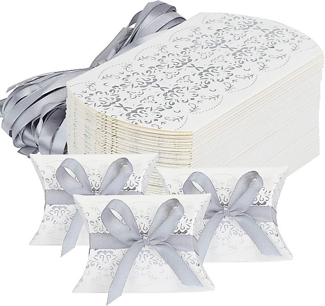 Coonoor Geschenkbox 50 Stück Print Kissen-Form-Hochzeits-Geschenkboxen,Süßi günstig online kaufen