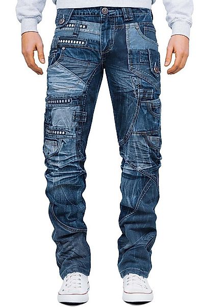 Kosmo Lupo 5-Pocket-Jeans Herren Regular Fit Hose Stonewashed KM001 Blue (1 günstig online kaufen