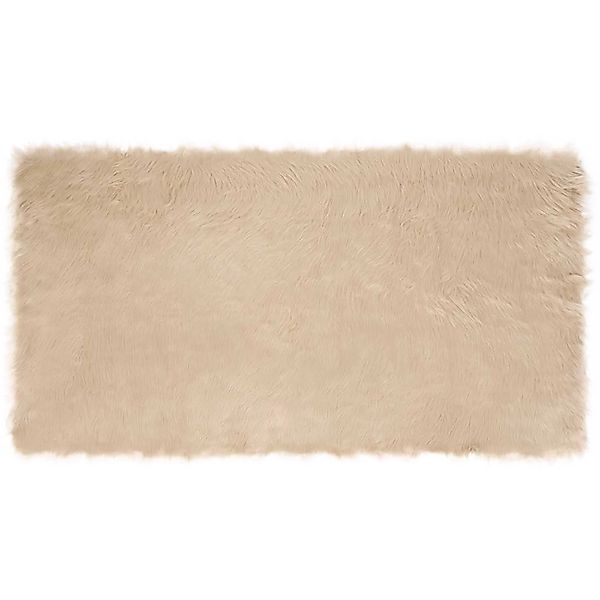 vidaXL Kunstschaffell Teppich Tafalla Beige 60 x 110 cm Polyester 42021477 günstig online kaufen