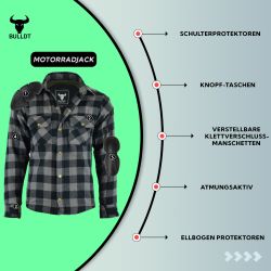 BULLDT Motorradjacke BLD1201 (mit 4 CE-Protektoren) günstig online kaufen