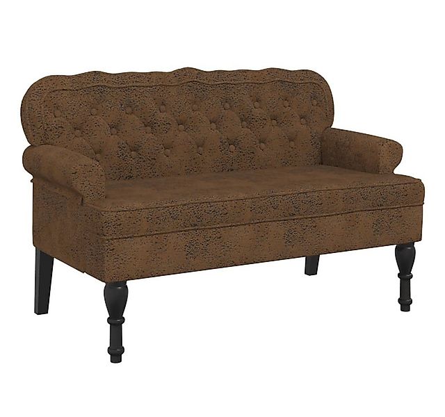 vidaXL Sitzbank Sitzbank mit Rückenlehne Braun 119,5x64,5x75 cm Wildleder-O günstig online kaufen