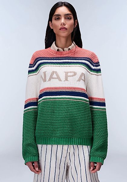 Napapijri Strickpullover "D-AULLA C W 81S STRIPE 81S", Mit Rundhalsausschni günstig online kaufen