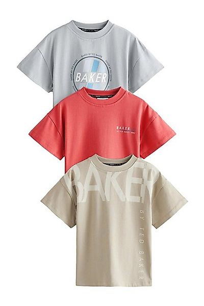 Baker by Ted Baker T-Shirt 3 x Baker by Ted Baker Grafik-T-Shirts Baumwolle günstig online kaufen