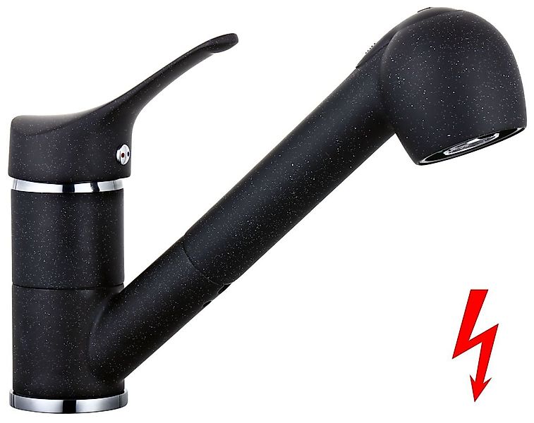 Tuganna Spültischarmatur Granit Niederdruck Küchenarmatur mit herausziehbar günstig online kaufen