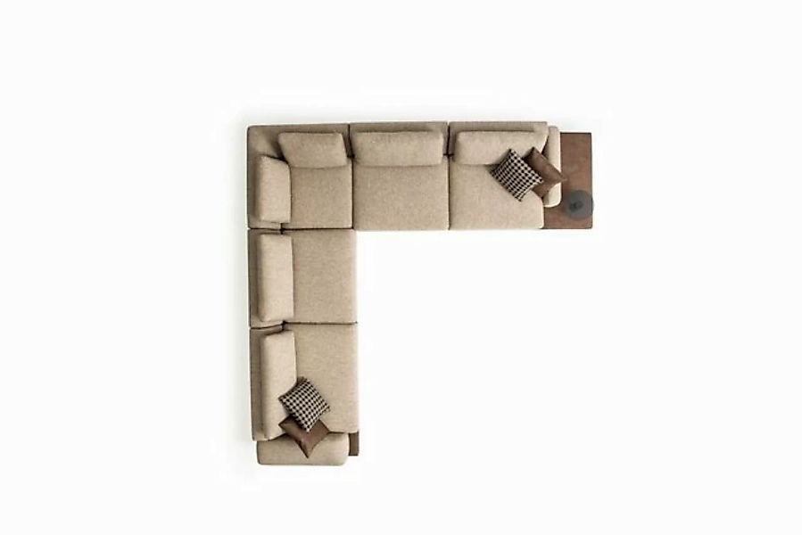 JVmoebel Ecksofa Beige Ecksofa L-Form Wohnzimmer Couch Modern Polstersofa, günstig online kaufen