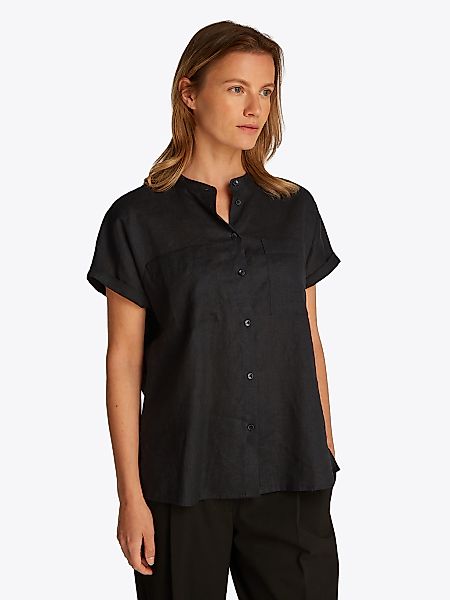 Tommy Hilfiger Kurzarmbluse "ESS LINEN COLLARLESS S/S BLOUSE", mit Logostic günstig online kaufen