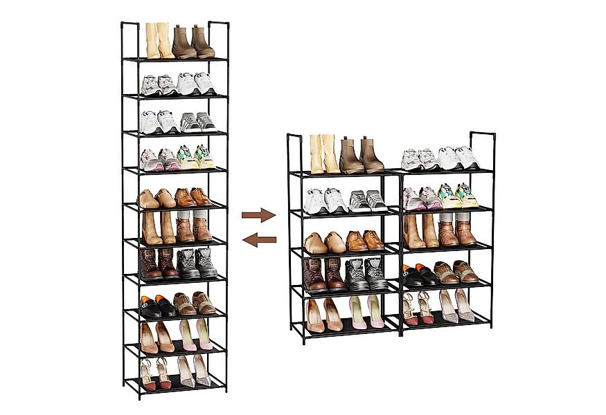 Sekey Schuhregal Schuhaufbewahrung mit 10 Ebenen, Schuhständer, Schuhschran günstig online kaufen