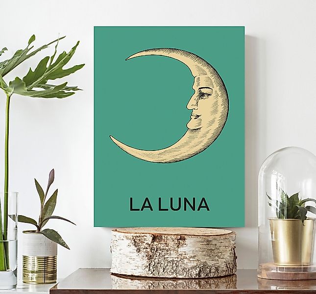 queence Leinwandbild »Der Mond«, Kunst-Modern-Schriftzug, Premium-Leinwands günstig online kaufen