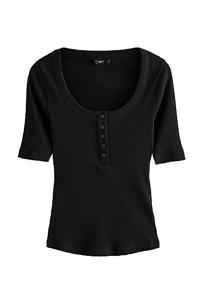 Next Henleyshirt Geripptes Henley-Kurzarmoberteil mit Knöpfen (1-tlg) günstig online kaufen