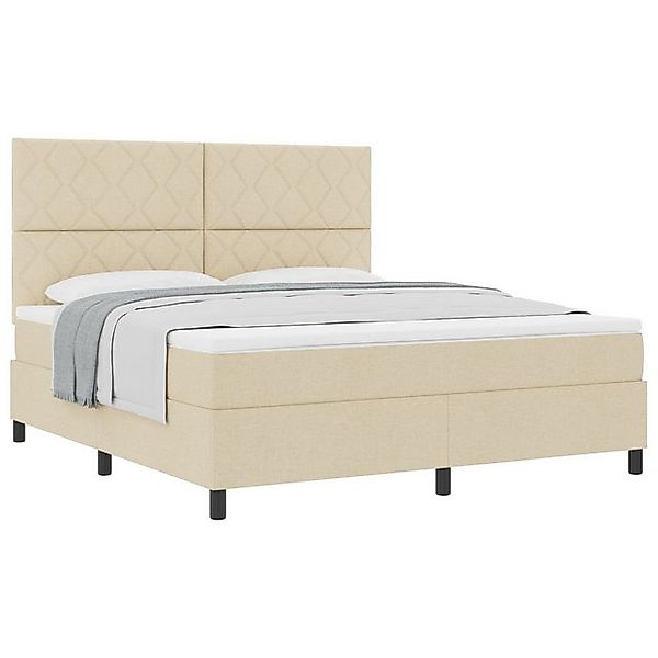 vidaXL Bett Boxspringbett mit Matratze Creme Super King Stoff (1-tlg) günstig online kaufen