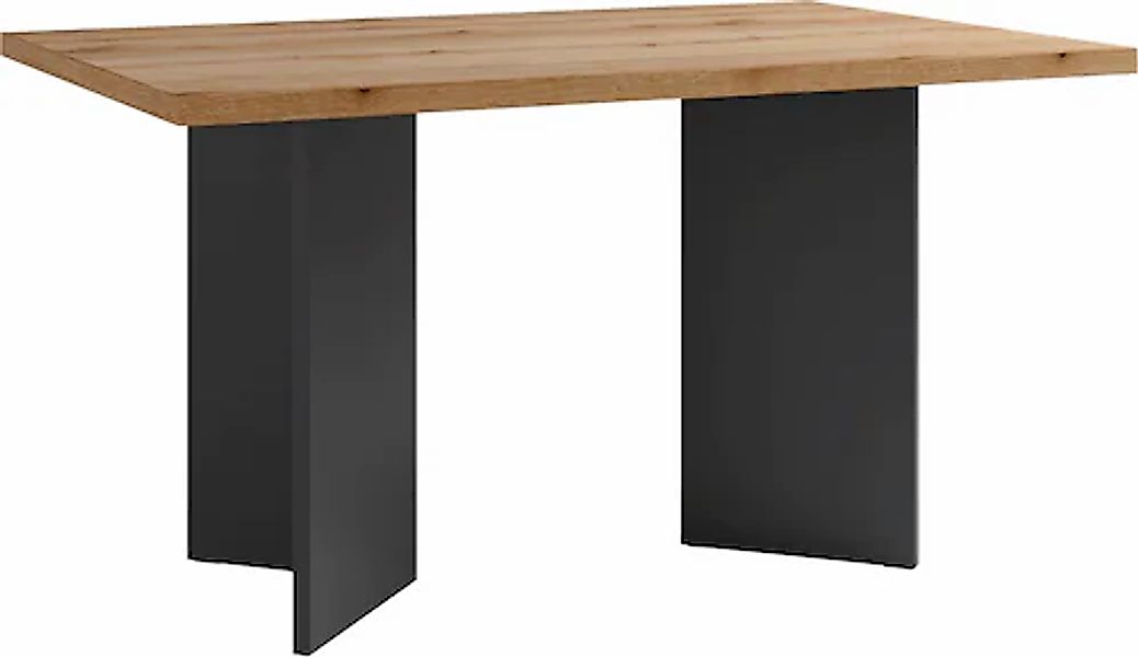 byLIVING Esstisch »Marten« 1 Stk. tlg. moderner Wangentisch in Eiche Nachbi günstig online kaufen