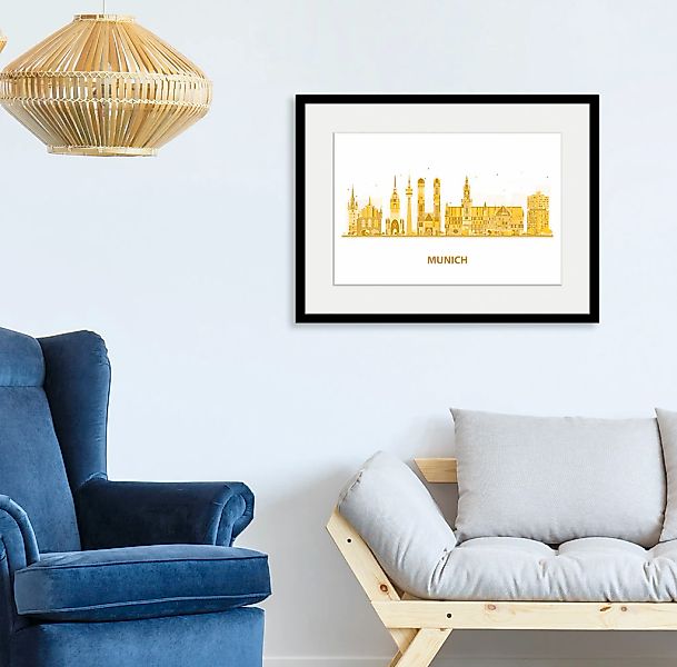 queence Bild "Munich Goldstadt", Städte-Stadt-Deutschland-Gebäude-Schriftzu günstig online kaufen
