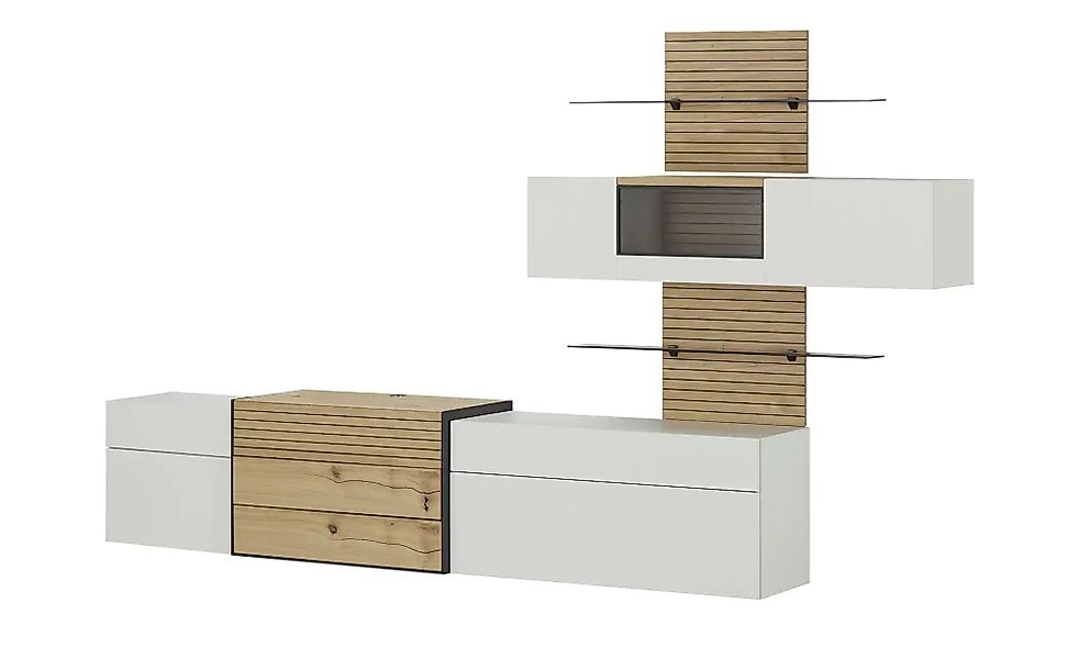 Wohnwert Wohnwand  Spektrum ¦ weiß ¦ Maße (cm): B: 333 H: 207 T: 48.0 Kommo günstig online kaufen