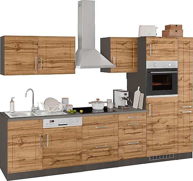 KOCHSTATION Küchenzeile »KS-Stockholm« Breite 310 cm, mit hochwertigen MDF günstig online kaufen
