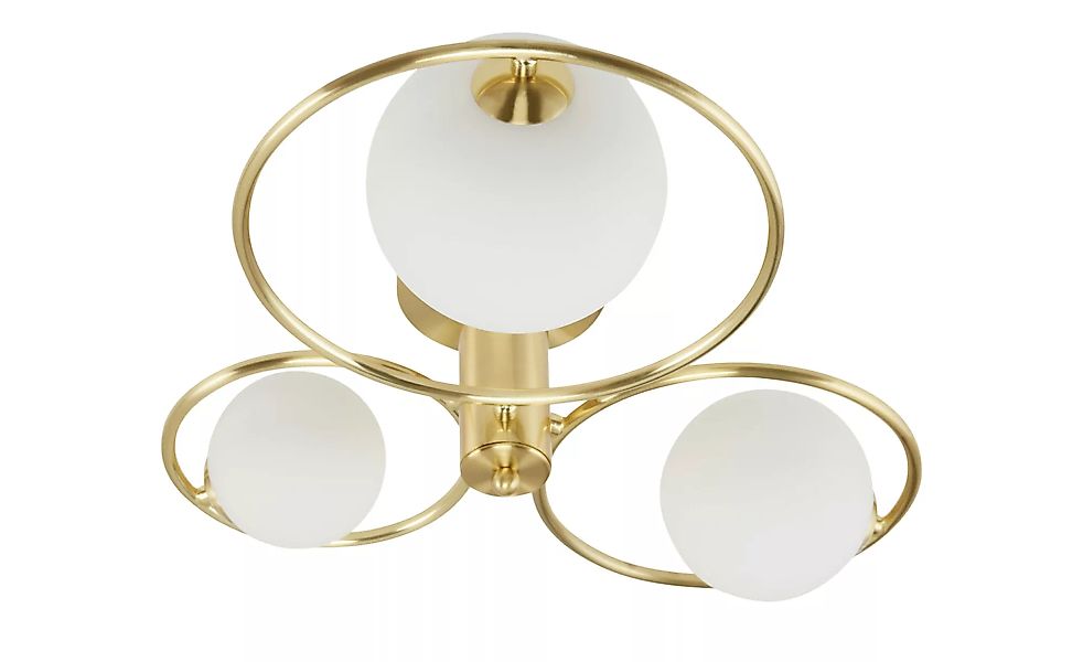 KHG Deckenleuchte, 3-flammig, Messing mit Glaskugeln - gold - 16 cm - Lampe günstig online kaufen