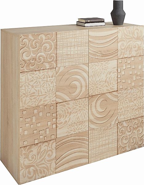 Home affaire Highboard "Miro" Breite 121 cm mit dekorativem Siebdruck günstig online kaufen