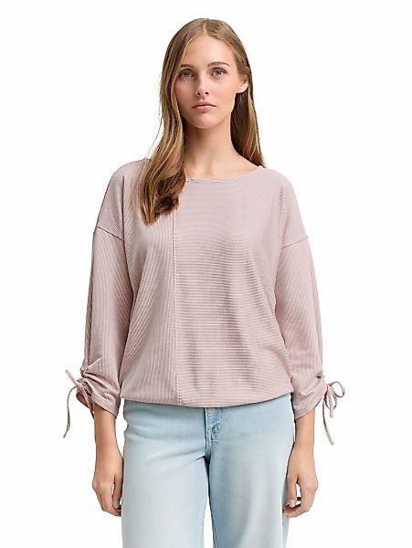 TOM TAILOR Denim 3/4-Arm-Shirt, in feiner Rippoptik günstig online kaufen