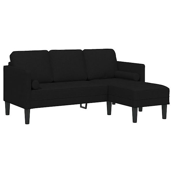 vidaXL Sofa Sofa 3-Sitzer L-Form Schwarz 160 cm Stoff, 1 Teile günstig online kaufen