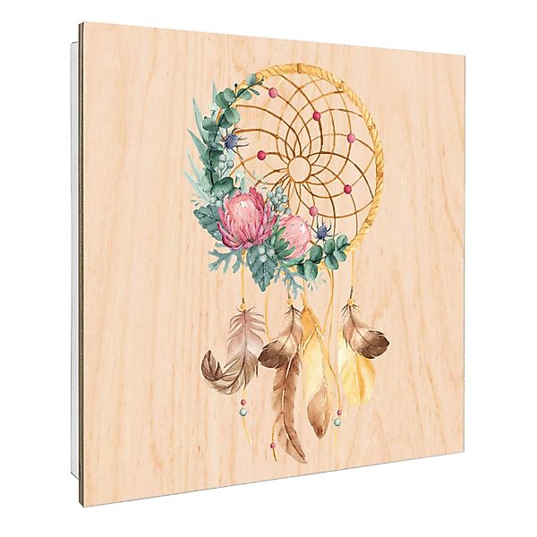 Banjado Schlüsselkasten mit Holzfront 30x30cm Weiß Scharnier Links 50 Haken günstig online kaufen