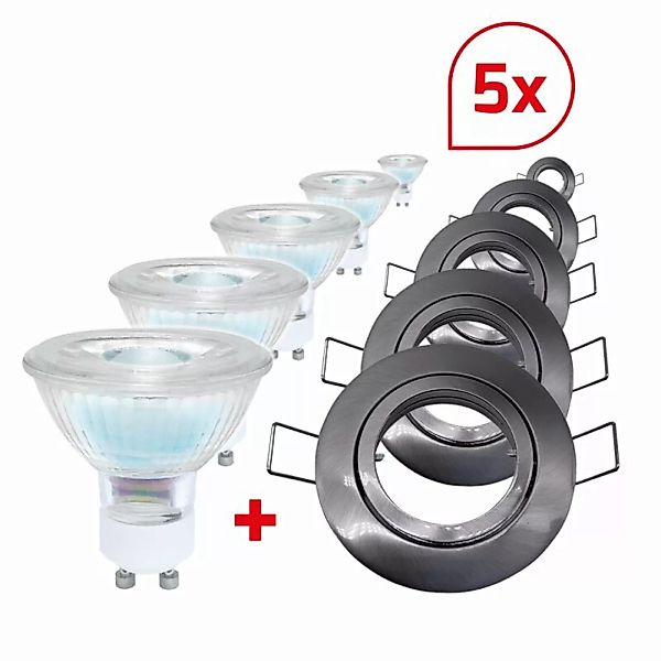 DOTLUX LED-Einbaufassung MINIgu10 edelstahl gebuerstet mit Leuchtmittel GU1 günstig online kaufen
