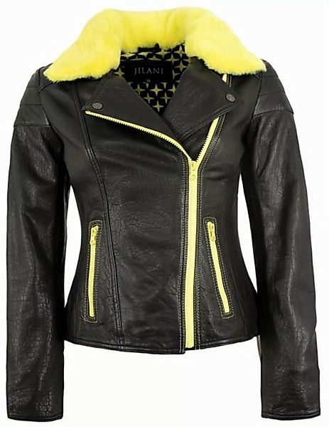 Jilani Lederjacke Alla Jilani - Damen Lederjacke Bikerjacke Lammnappa schwa günstig online kaufen