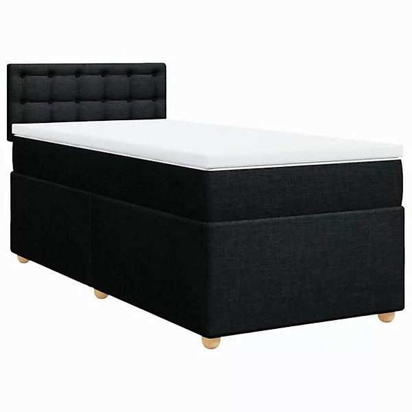 vidaXL Bett Boxspringbett mit Matratze Schwarz Stoff günstig online kaufen