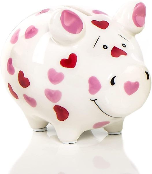 Logbuch-Verlag Spardose Sparschwein mit Herzen rosa günstig online kaufen