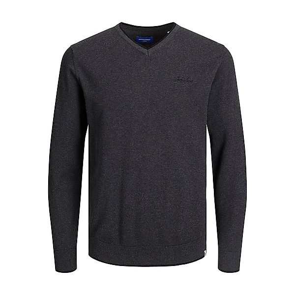 Jack & Jones Tons V-ausschnitt Sweater XL Dark Grey Melange / Detail Black günstig online kaufen