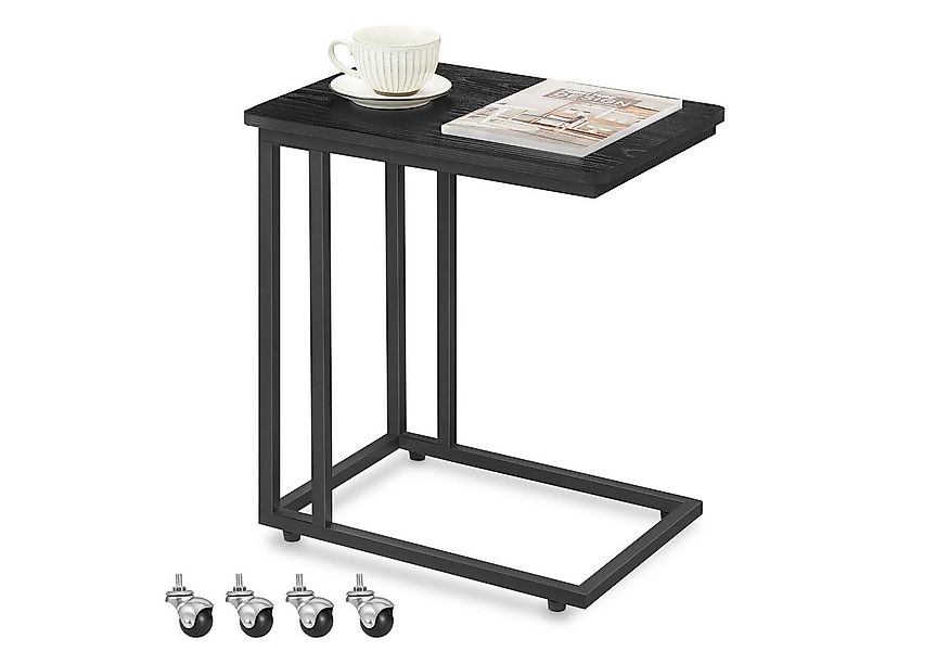 VASAGLE Beistelltisch (1-St), mit Rollen, C-Form, mobiler Kaffeetisch, 35 x günstig online kaufen