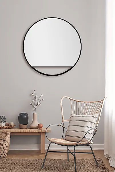 Talos Wandspiegel, dekorativer runder Spiegel mit Aluminiumrahmen, Ø 80 cm günstig online kaufen