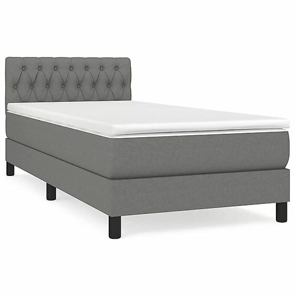 Vidaxl Boxspringbett Mit Matratze Dunkelgrau 100x200 Cm Stoff günstig online kaufen