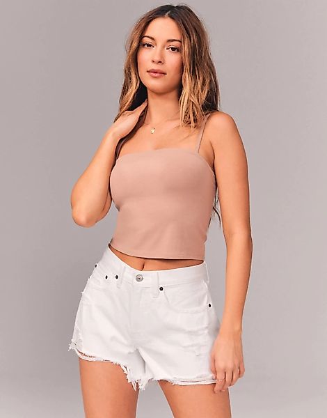 Abercrombie & Fitch – Weiße Boyfriend-Shorts-Blau günstig online kaufen