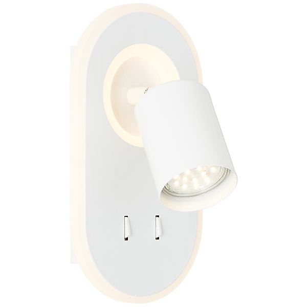 LED Wandleuchte Kimon in Weiß 2x 5W 1200lm mit Lesearm günstig online kaufen