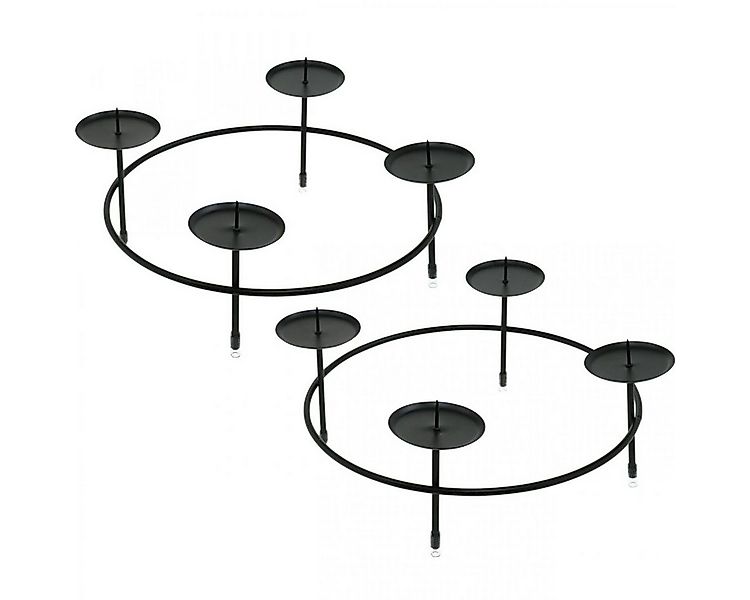 Viana Kerzenhalter Kerzenhalter Adventskranz Schwarz Metall Tischdeko 4 Ker günstig online kaufen