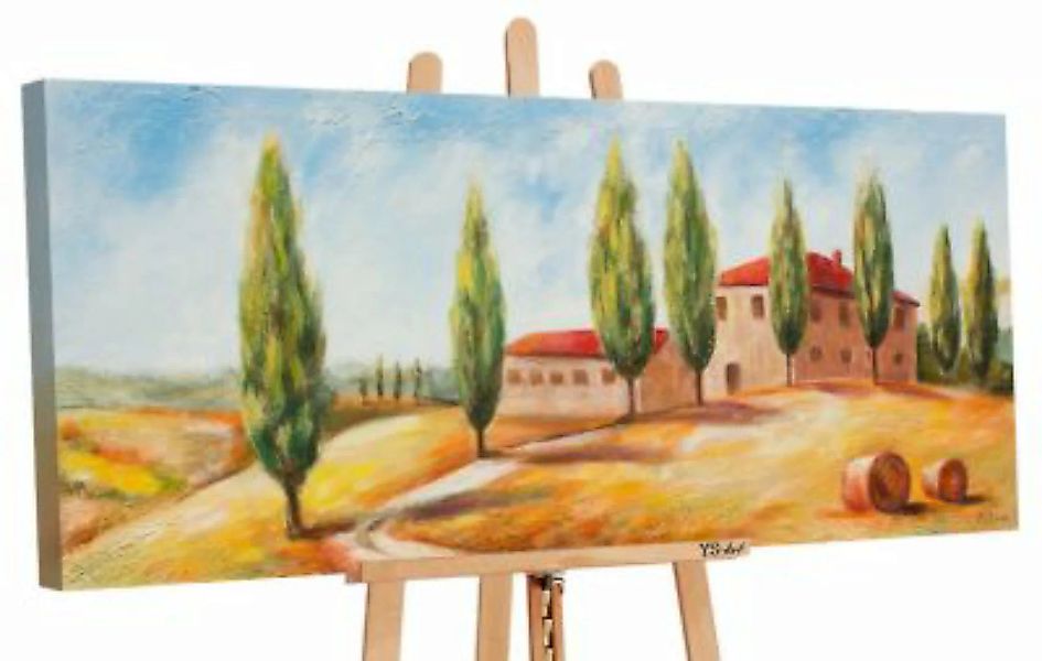 YS-Art™ "Gemälde Acryl ""Toskana"" handgemalt auf Leinwand 115x50 cm" gelb günstig online kaufen
