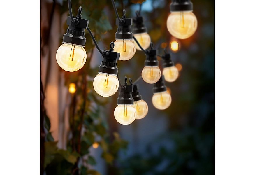 Spetebo LED-Lichterkette Außen Lichterkette 20 LED Glühbirnen mit Timer - 9 günstig online kaufen