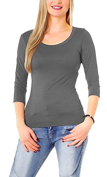 Muse Rundhalsshirt Basic T-Shirt Halbarm Skinny günstig online kaufen